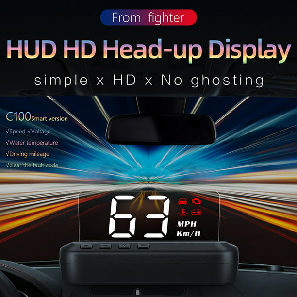 C100 Universal Car SUV LED OBD Speed Water Temperature HUD Head-up Projector Kit